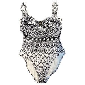 Anne Cole Black and White Swimsuit Full Coverage Size 6